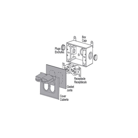 Sigma Engineered Solutions Rectangle Die-Cast Metal 1 gang 2.83 in. H X 4.57 in. W Horizontal Duplex