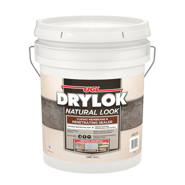Drylok 22115 Natural Look Sealer, Clear, Liquid, 5 gal Pail