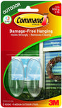 Command 17091CLR-AW Window Hook, 2 lb, 2-Hook, Plastic, Clear
