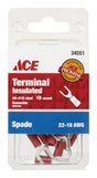 Ace Insulated Wire Spade Terminal Red 10 pk
