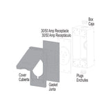 Sigma Engineered Solutions Rectangle Die-Cast Metal 1 gang 4.57 in. H X 2.83 in. W 30/50 Amp Recepta