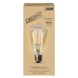 Feit The Original 60 W ST19 Vintage Incandescent Bulb E26 (Medium) Soft White 1 pk, Pack of 6