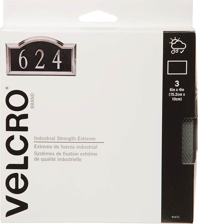 VELCRO Brand Pro Extreme 91471 Fastener, 4 in W, 6 in L, Synthetic, Titanium