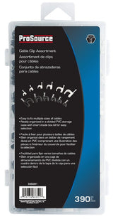 ProSource 60280 Cable Clip Assortment, Polyethylene/Steel, Black/White