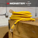 Monster Just Power It Up Outdoor 50 ft. L Yellow Extension Cord 10/3 SJTW, Pack of 2