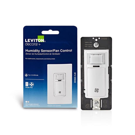 Leviton Decora 3 amps Single Pole Single Pole Humidity Sensor/Fan Control White 1 pk