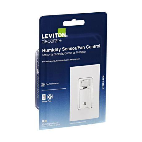 Leviton Decora 3 amps Single Pole Single Pole Humidity Sensor/Fan Control White 1 pk