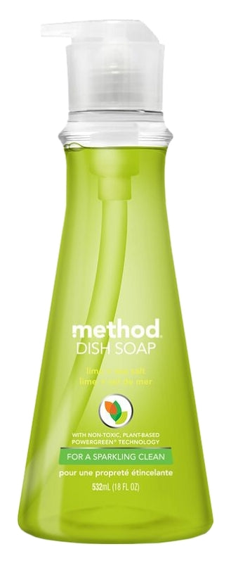 method 1240 Dish Soap, 18 fl-oz, Liquid, Lime, Sea Salt, Light Willow Green