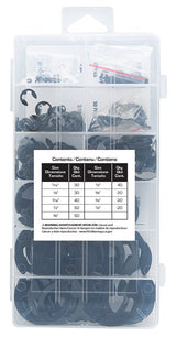 ProSource 61105 E-Clip Assortment, Clamping Range: 1/16, 1/8, 3/16, 1/4, 3/8, 1/2, 5/8, 3/4, 7/8 in, Steel, Black