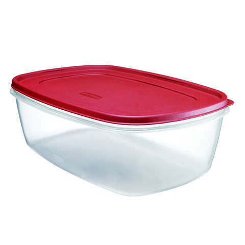 Rubbermaid 2.5 gal Clear/Red Food Storage Container 1 pk, Pack of 2