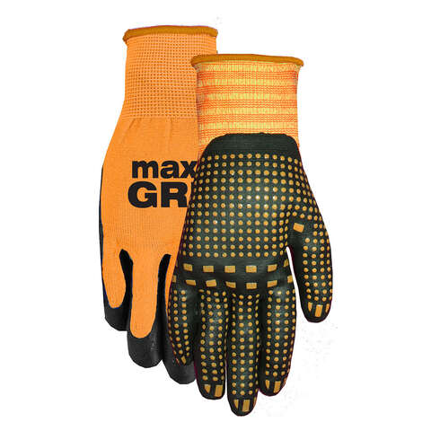 Midwest Quality Gloves One Size Fits All Black/Orange Grip Gloves, Pack of 6