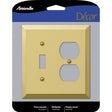 Amerelle Century Polished Brass 2 gang Stamped Steel Duplex/Toggle Wall Plate 1 pk