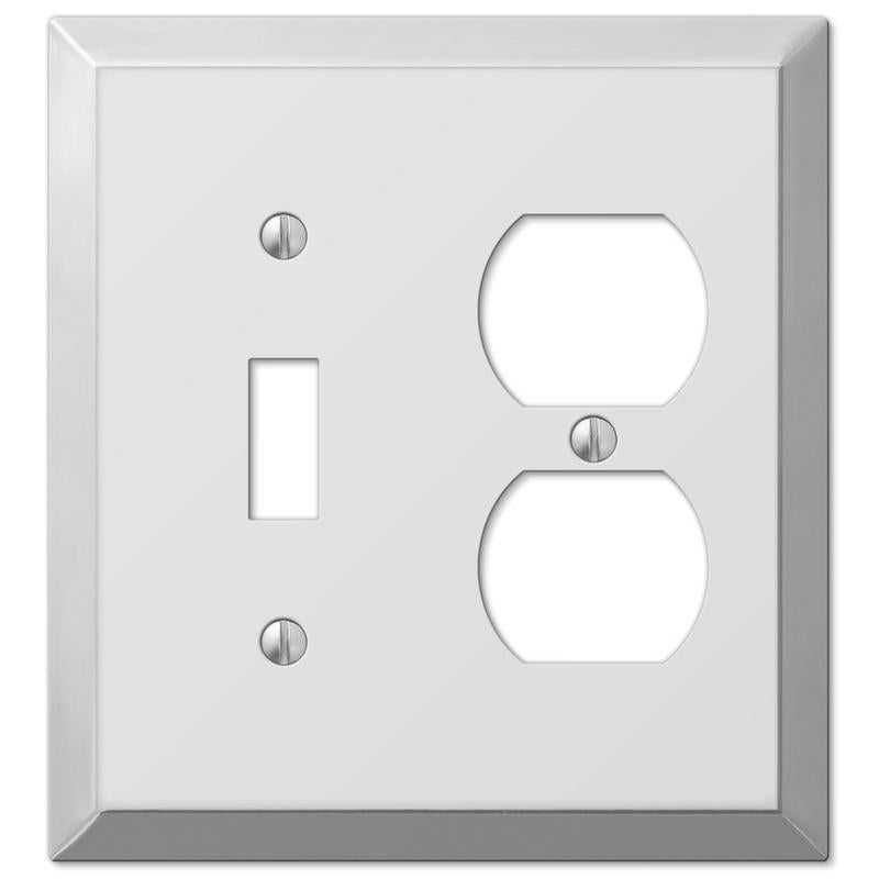 Amerelle Century Polished Chrome 2 gang Stamped Steel Duplex/Toggle Wall Plate 1 pk