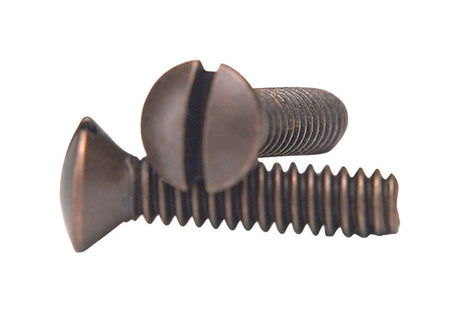 Amertac No. 6 X 3/4 in. L Slotted Oval Head Standard Wallplate Screws