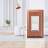 Amerelle Century Antique Copper 1 gang Stamped Steel Decorator Wall Plate 1 pk