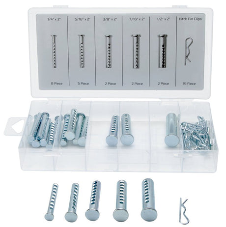ProSource 91149 Universal Clevis Pin Assortment, 2 in OAL, Steel, Zinc Plated