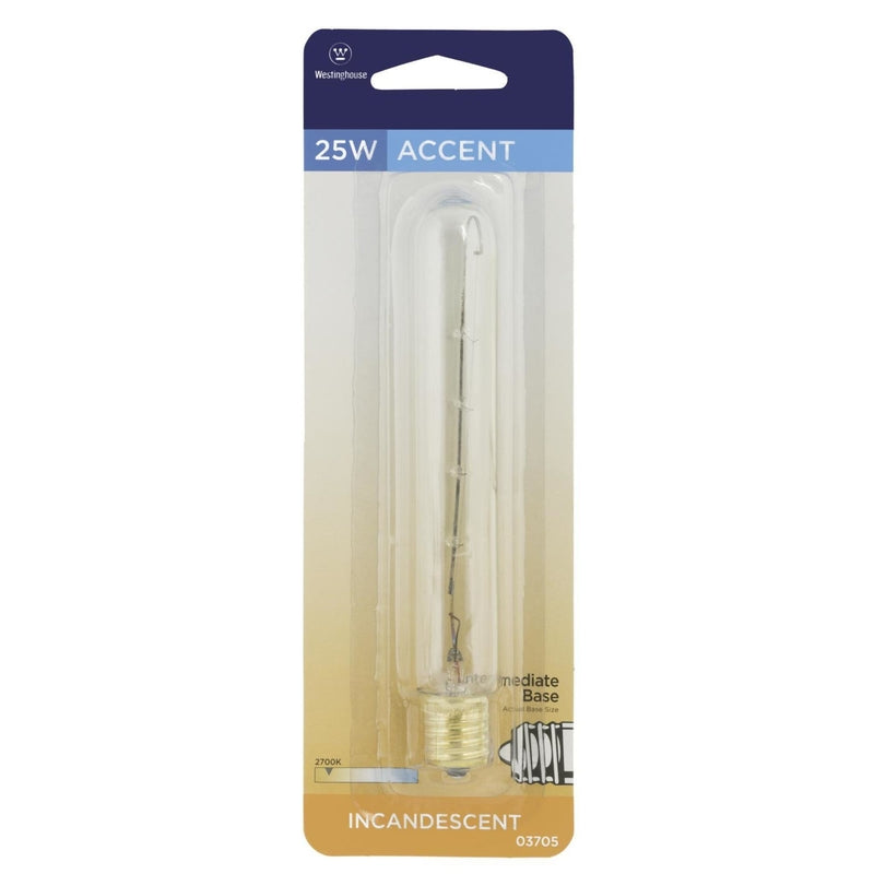 Westinghouse 25 W T6.5 Tubular Incandescent Bulb E17 (Intermediate) White 1 pk, Pack of 6