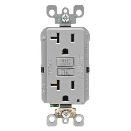 Leviton 20 amps 125 V Gray GFCI Outlet 5-20R 1 pk
