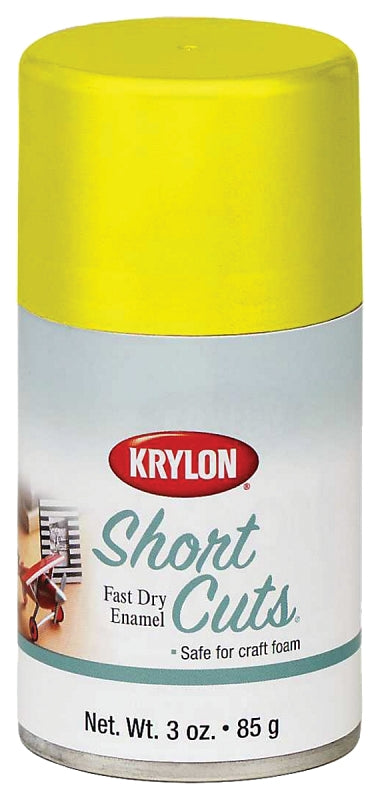 Krylon KSCS036 Craft Spray Paint, High-Gloss, Sun Yellow, 3 oz Can, Pack of 6