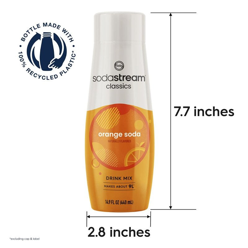 Sodastream Classics 1424224012 Soda Drink Mix, Water, Orange, 14.9 fl-oz Bottle