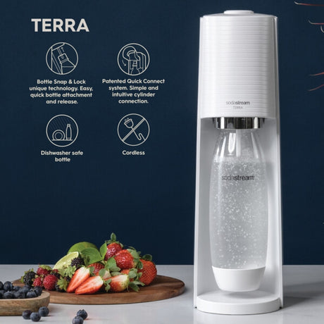 Sodastream TERRA Series 1012811010 Sparkling Water Maker Kit, 1 L Bottle, White, Pack of 2