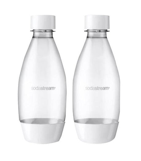 Sodastream 1748261010 Carbonator Bottle, 0.5 L Capacity, Plastic, White, Pack of 2