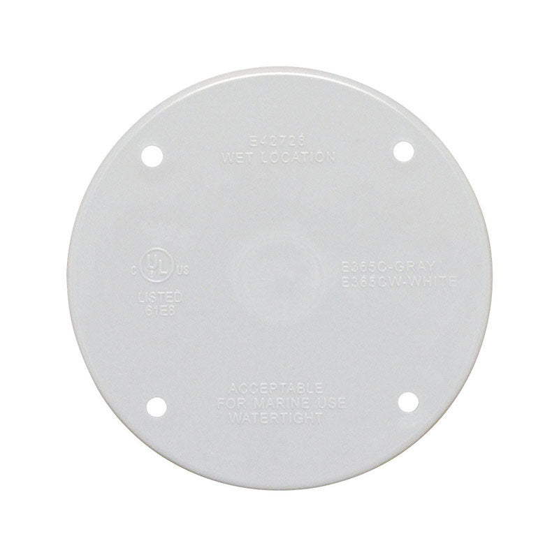 Sigma Engineered Solutions Round Plastic 4.29 in. H X 4.29 in. W Flat Box Cover