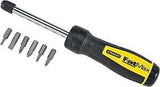STANLEY 69-189 Ratcheting Screwdriver, 6-in-1 Drive, 8-3/4 in OAL, Rubber Handle, Ergonomic Handle