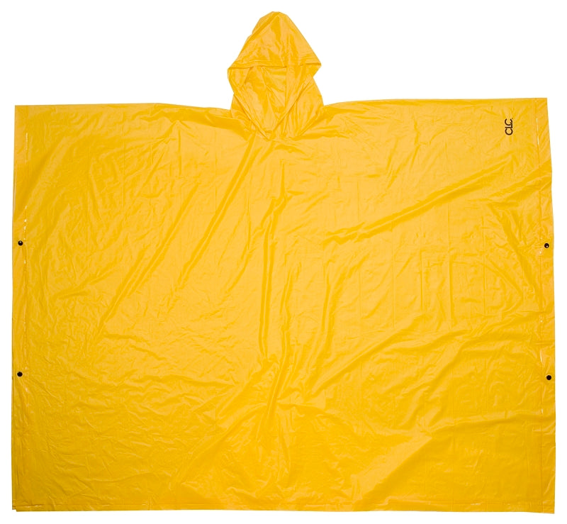 CLC CLIMATE GEAR Series R10410 Poncho, L, PVC, Yellow, Attached Collar