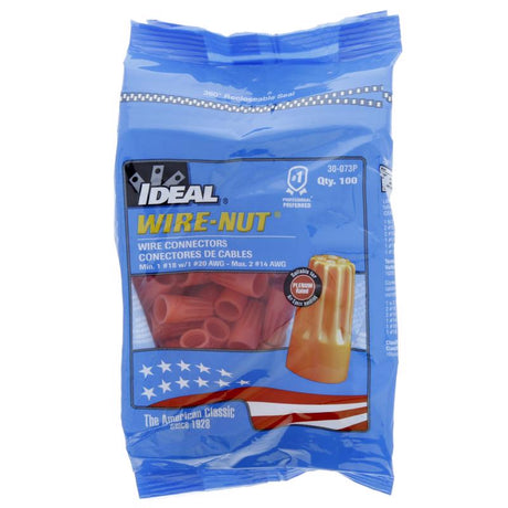 Ideal Industries Insulated Wire Wire Connector Orange 100 pk