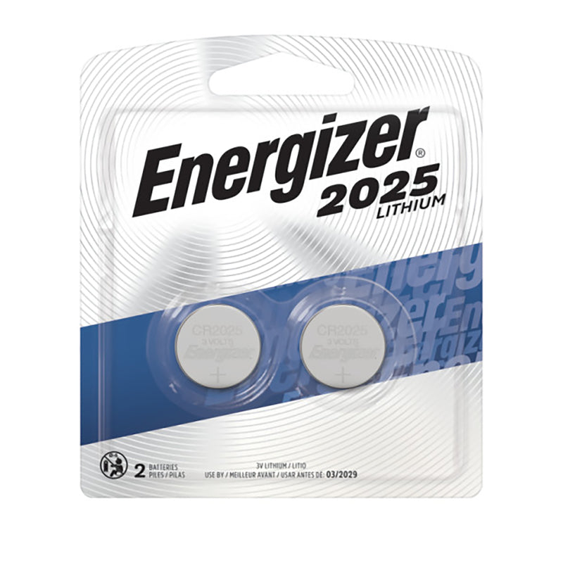 Energizer 2025BP-2 Coin Cell Battery, 3 V Battery, 170 mAh, CR2025 Battery, Lithium, Manganese Dioxide