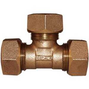 Legend T-4451NL Series 313-435NL Pipe Tee, 1 in, Ring Compression, Bronze