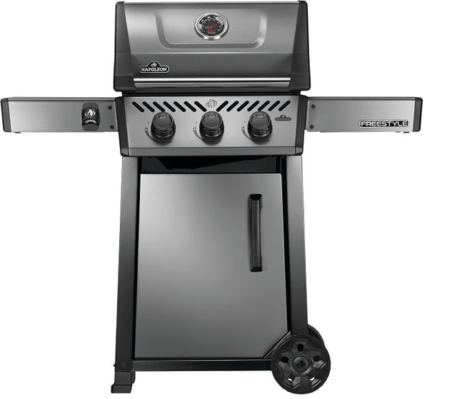 Napoleon Freestyle 365 Series F365DNGT Gas Grill, 33,000 Btu, Natural Gas, 3-Burner, Cabinet Storage, Graphite