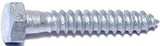 Midwest Fastener 05568 Lag Screw, 5/16-9 Thread, 2 in OAL, 2 Grade, Galvanized Steel, SAE Measuring