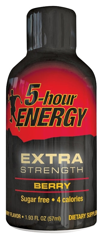 5-hour ENERGY 718128 Sugar-Free Energy Drink, Liquid, Berry, 2 oz Bottle, Pack of 12
