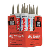 Big Stretch 10080 Elastomeric Sealant, Sandstone, 4 to 5 days Curing, 40 to 120 deg F, 10.5 oz, Pack of 12