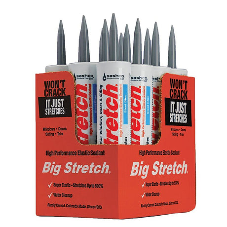 Big Stretch 10082 Elastomeric Sealant, Steel Blue, 4 to 5 days Curing, 40 to 120 deg F, 10.5 oz, Pack of 12
