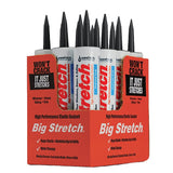 Big Stretch 10084 Elastomeric Sealant, Charcoal Gray, 4 to 5 days Curing, 40 to 120 deg F, 10.5 oz, Pack of 12