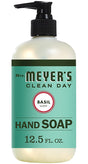 Mrs. Meyer's 14104 Hand Soap, Liquid, Colorless, Basil, 12.5 oz Bottle