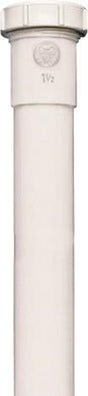 Plumb Pak PP55-12W Series Pipe Extension Tube, 12 in L, 1-1/2 in, Slip Joint, Polypropylene, White