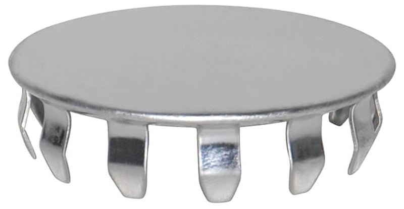 Danco 80247 Series Sink Hole Cover, 1.5 in OD x 0.12 in H Dimensions, Snap-In, Stainless Steel, Chrome Plated