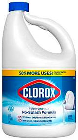 Clorox Splash-Less 32411 Concentrated Bleach, 117 oz, Liquid, Regular, Pack of 3
