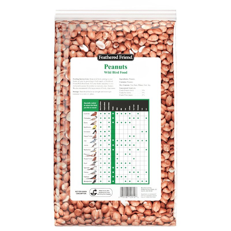 Feathered Friend 14368 Peanuts Wild Bird Food, Straight, Seed, 3 lb Bag
