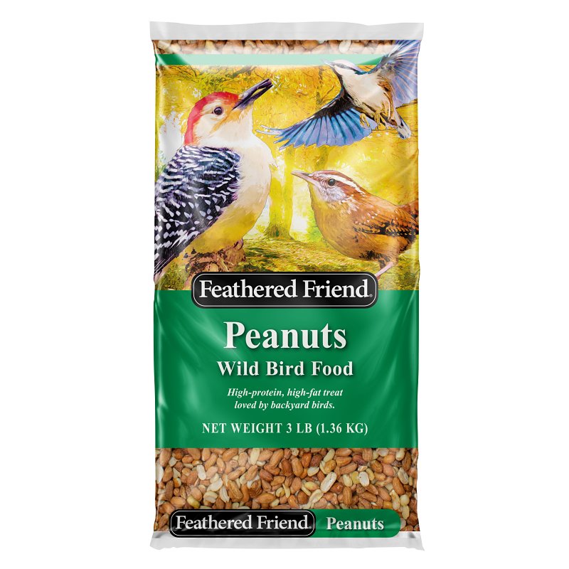 Feathered Friend 14368 Peanuts Wild Bird Food, Straight, Seed, 3 lb Bag