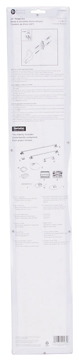 Boston Harbor CSC3L522 Towel Bar, 24 in L Rod, Chrome, Surface