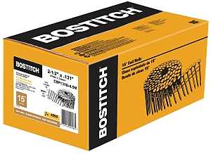 Bostitch C8P131D-4.5M Series Framing Nail, Adhesive Collation, 2-1/2 in L, Steel, Smooth Shank, 4500/PK