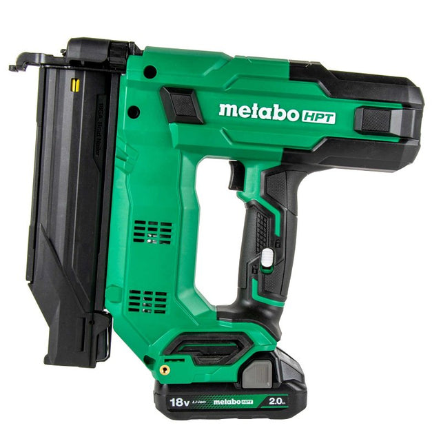 Metabo HPT MultiVolt Series NT1850DGM Nailer Kit, Battery Included, 18 V, 2 Ah, 100 Magazine, 0 deg Collation