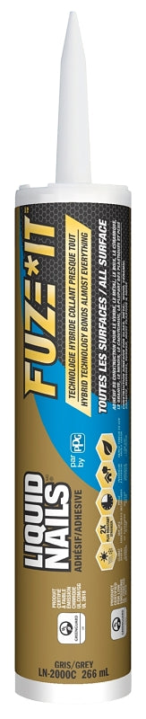 Liquid Nails FUZE IT LN-2000 Construction Adhesive, Gray, 9 oz Cartridge