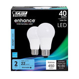 Feit Enhance A19 E26 (Medium) LED Bulb Daylight 40 Watt Equivalence 2 pk