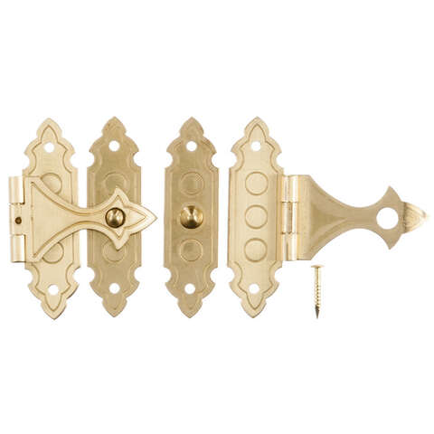 Ace Antique Brass Decorative Catch 0.9 in. 1.4 in. 2 pk